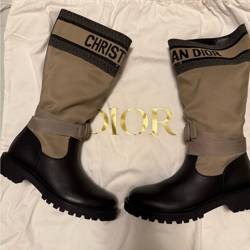 Dior Black and Tan Winter & Rain Boots